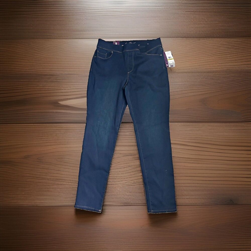 Gloria Vanderbilt Women’s Black Mid Rise Slim Straight Stretch Jeans 14